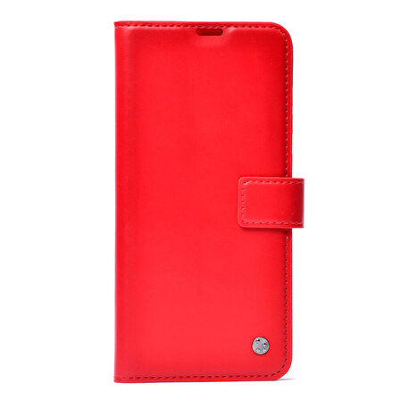 Galaxy S24 Ultra Kılıf Zore Kar Deluxe Kapaklı Kılıf-Kırmızı
