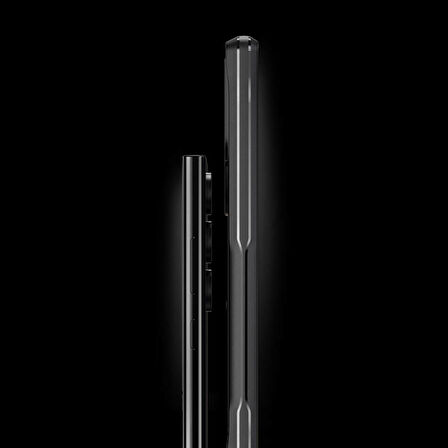 Galaxy S24 Ultra Uyumlu Şeffaf Sert PC Arka Yüzey Tasarımlı Zore Edo Kapak-Siyah