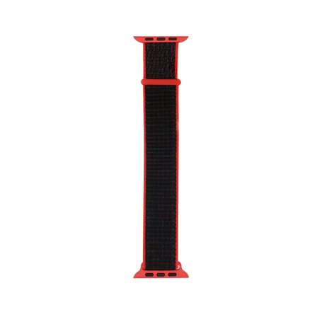 Watch 42mm Kordon Band-03 Serisi Hasır Strap Kayış-Kırmızı-Siyah