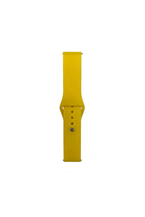 Huawei Honor Magic 2 46mm Band Serisi 22mm Klasik Kordon Silikon Strap Kayış-Sarı