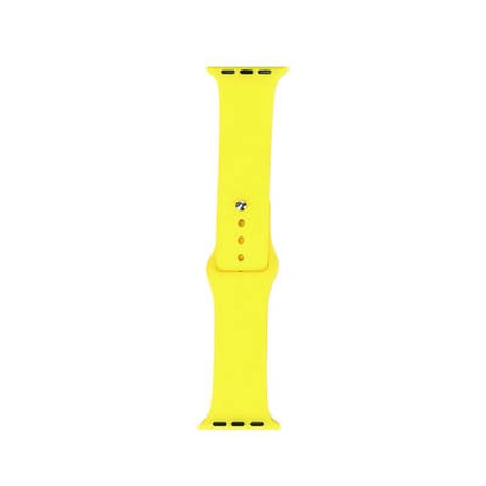 Lexroo Apple Watch 7 45mm Band Serisi Klasik Kordon Silikon Strap Kayış - Sarı