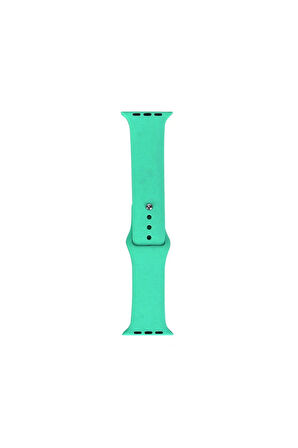 Apple Watch 44mm Band Serisi Klasik Kordon Silikon Strap Kayış-Spearmint Green