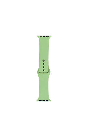 Apple Watch 44mm Band Serisi Klasik Kordon Silikon Strap Kayış-Mint Green