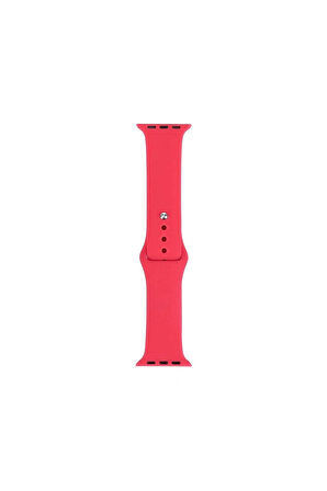 Apple Watch 7 41mm Band Serisi Uyumlu Klasik Kordon Silikon Strap Kayış-Light Rose Red