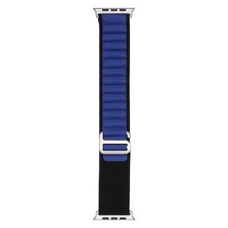 Lexroo Apple Watch Ultra 49mm Band-74 Hasır Kordon - Siyah-Mavi
