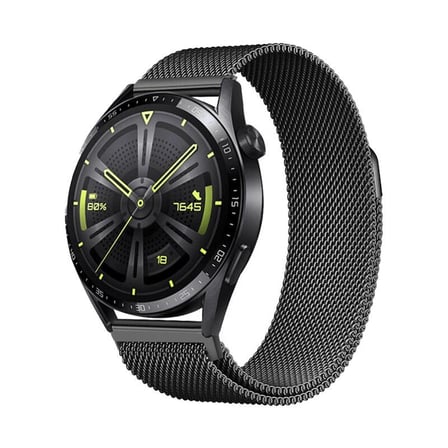 Gear S3 Zore Band-12 22mm Metal Hasır Kordon-Siyah