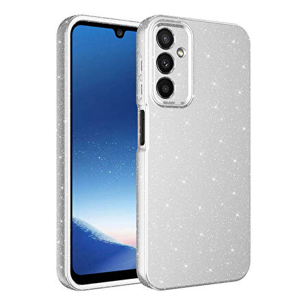 Samsung Galaxy A25 Kılıf Kamera Korumalı Simli Lüks Koton Kapak