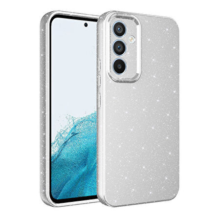 Samsung Galaxy A55 Kılıf Kamera Korumalı Simli Lüks Koton Kapak