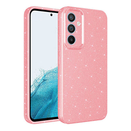 Galaxy A05S Kılıf Kamera Korumalı Simli Lüks Zore Koton Kapak-Pembe