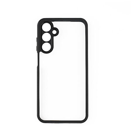 Galaxy A25 Kılıf Kamera Korumalı Şeffaf Arka Yüzey Zore New Roll Kapak-Siyah