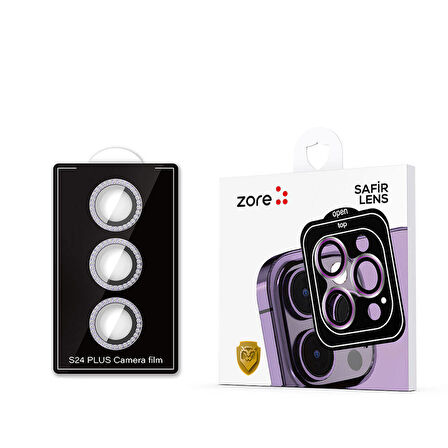 Galaxy S24 Plus Zore Diamond Kamera Lens Koruyucu Cam Filmi-Mor