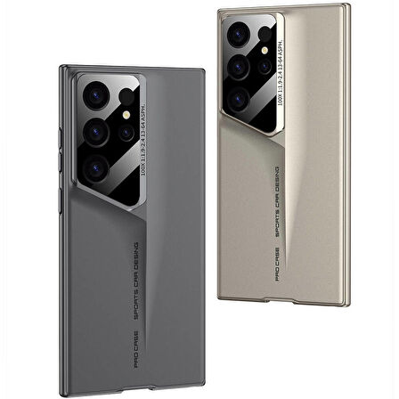 Galaxy S24 Ultra Uyumlu Ultra İnce Kameralı Korumalı Sert Rubber Zore Procase Kapak-Gold