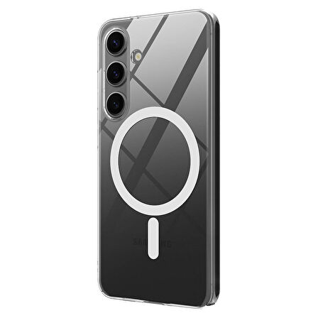 Galaxy S24 Kılıf Kamera Korumalı Magsafe Sert PC Zore Porto Kapak-Renksiz
