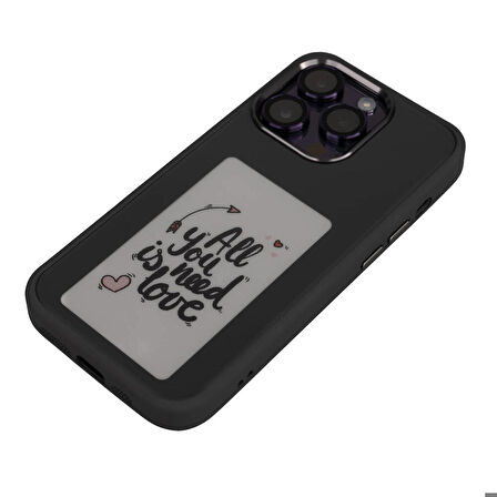 iPhone 15 Pro Uyumlu Zore Ekranı Yansıtan Zore Akıllı NFC Kapak-Siyah