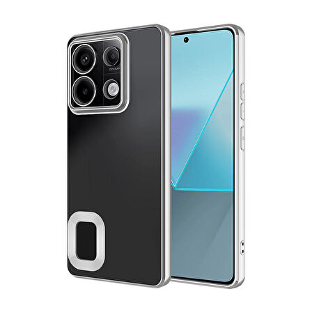Xiaomi Redmi Note 13 Pro 4G Kılıf Tek Kamera Çerçeveli Logo Gösteren Omega Kapak