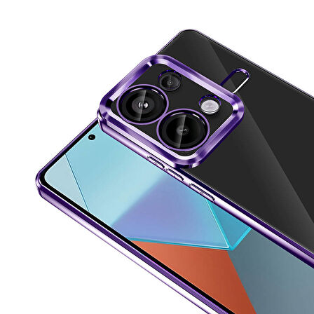 Xiaomi Redmi Note 13 Pro 4G Kılıf Kamera Korumalı Logo Gösteren Zore Omega Kapak-Rose Gold