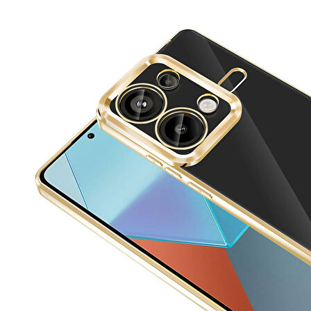 Xiaomi Redmi Note 13 Pro 4G Kılıf Kamera Korumalı Logo Gösteren Zore Omega Kapak-Rose Gold