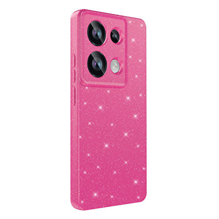 Xiaomi Redmi Note 13 Pro 4G Kılıf Kamera Korumalı Simli Lüks Zore Koton Kapak-Mor