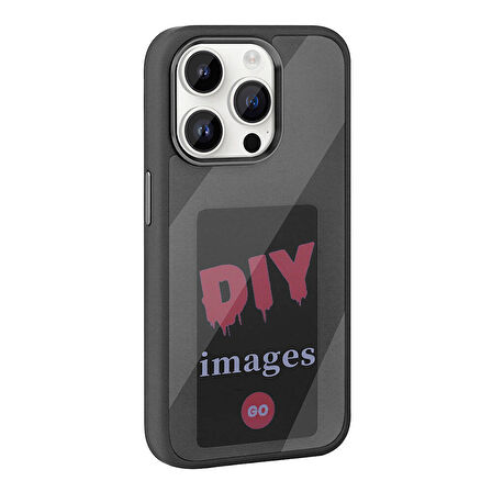 Apple iPhone 14 Pro Max Kılıf Ekranı Yansıtan Zore Akıllı NFC Kapak-Gri