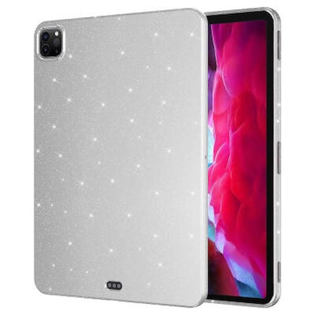 Lexroo iPad Pro 11 2020 (2.Nesil) Simli Parlak Görünümlü Tablet Koton Silikon Kılıf - Gümüş