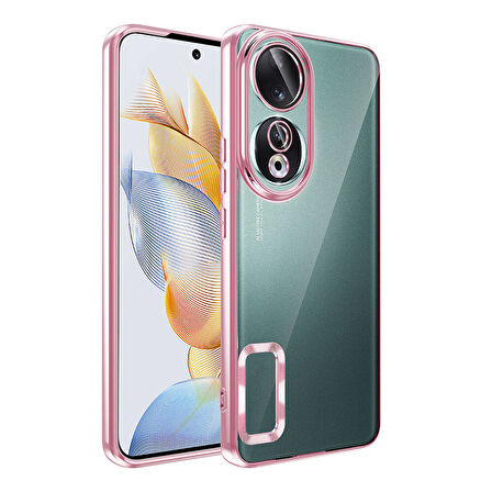 Honor 90 Kılıf Tek Kamera Çerçeveli Logo Gösteren Omega Kapak
