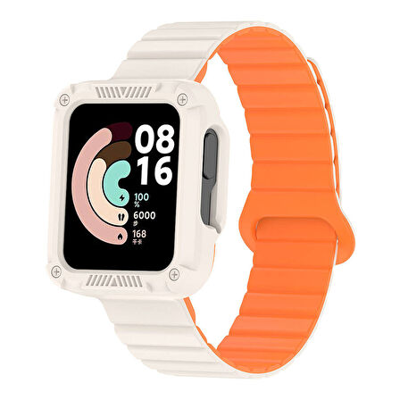 Xiaomi Redmi Watch 2 Silikon Kordon Zore KRD-105 Strap Kayış-Starlight-Turuncu