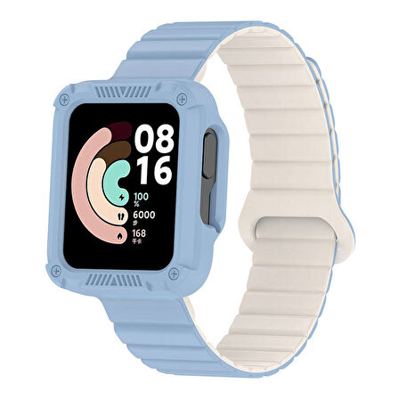 Xiaomi Redmi Watch 1 Silikon Kordon Zore KRD-105 Strap Kayış-Mavi-Starlight