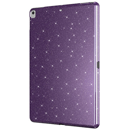 iPad 10.2 (8 Nesil) Simli Parlak Görünümlü ​HLP Tablet Koton Kılıf - Derin Mor