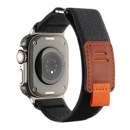 Apple Watch Ultra 49mm Hasır Kordon Zore KRD-106 Strap Kayış-Siyah-Gri