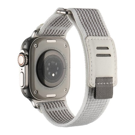Apple Watch Ultra 49mm Hasır Kordon Zore KRD-106 Strap Kayış-Beyaz