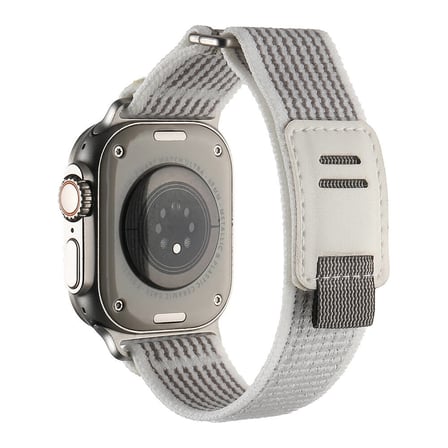 Apple Watch Ultra 49mm Hasır Kordon Zore KRD-106 Strap Kayış-Beyaz