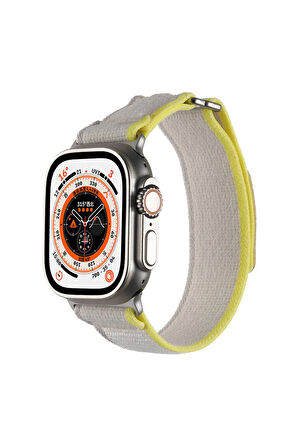 Apple Watch Ultra 49mm Hasır Kordon Ensueno KRD-106 Strap Kayış-Yeşil