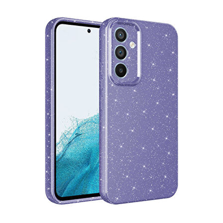 Galaxy S24 Kılıf Kamera Korumalı Simli Lüks Zore Koton Kapak-Mor