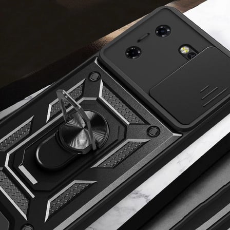 Tecno Pova 5 Kılıf Sürgülü Kamera Koruyucu Manyetik Standlı Tank Koruma Alan Tech