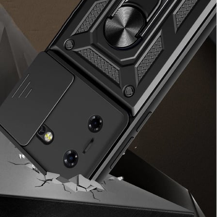 Tecno Pova 5 Kılıf Sürgülü Kamera Koruyucu Manyetik Standlı Tank Koruma Alan Tech