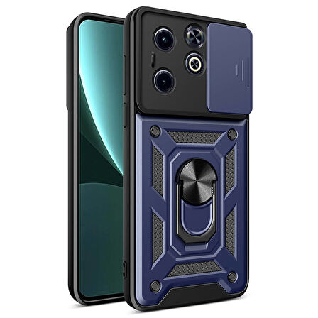 İnfinix Smart 8 Kılıf Magnetik Standlı Kamera Korumalı Sürgülü Vega Kapak
