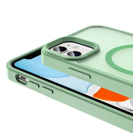 iPhone 11 Kılıf Magsafe Şarj Özellikli Mat Arka Yüzey NRTK Sio Kapak-Gri