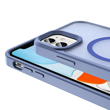 iPhone 11 Kılıf Magsafe Şarj Özellikli Mat Arka Yüzey Zore Sio Kapak-Koyu Yeşil