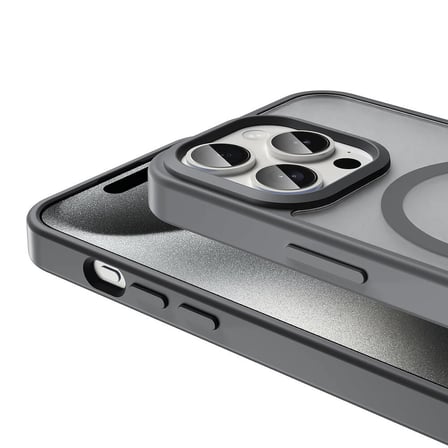 iPhone 15 Pro Kılıf Magsafe Şarj Özellikli Mat Arka Yüzey Zore Sio Kapak-Lacivert
