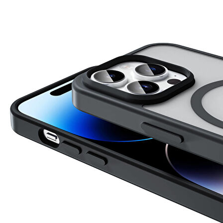 Apple iPhone 14 Pro Max Kılıf Magsafe Şarj Özellikli Mat Arka Yüzey Sio Kapak