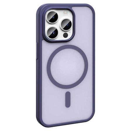 iPhone 14 Pro Max Kılıf Magsafe Şarj Özellikli Mat Arka Yüzey Zore Sio Kapak-Lacivert