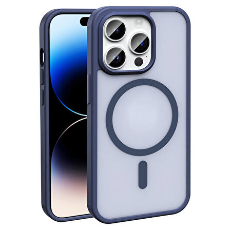 Apple iPhone 14 Pro Uyumlu Kılıf Magsafe Şarj Özellikli Mat Arka Yüzey Sio Kapak