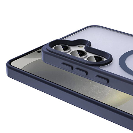 Galaxy S24 Kılıf Magsafe Şarj Özellikli Mat Arka Yüzey Zore Sio Kapak-Koyu Mor