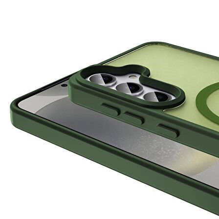 Galaxy S24 Plus Kılıf Magsafe Şarj Özellikli Mat Arka Yüzey Zore Sio Kapak-Siyah