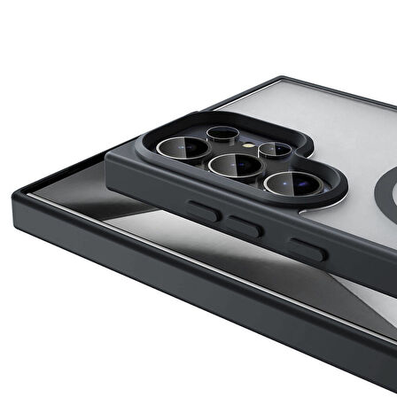 Galaxy S24 Ultra Kılıf Magsafe Şarj Özellikli Mat Arka Yüzey Zore Sio Kapak-Koyu Yeşil