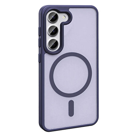 Galaxy S23 Kılıf Magsafe Şarj Özellikli Mat Arka Yüzey Zore Sio Kapak-Siyah