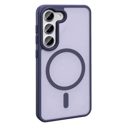 Galaxy S23 Kılıf Magsafe Şarj Özellikli Mat Arka Yüzey NRTK Sio Kapak-Koyu Mor