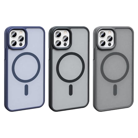 iPhone 12 Pro Kılıf Magsafe Şarj Özellikli Mat Arka Yüzey Zore Sio Kapak-Siyah