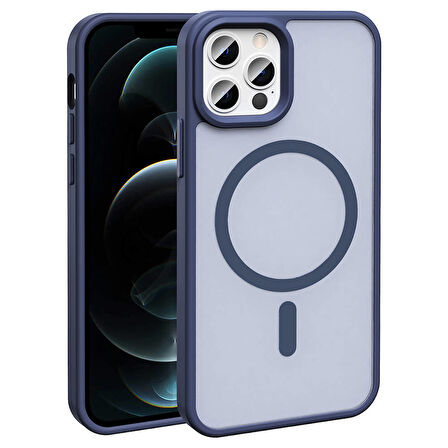 iPhone 12 Pro Kılıf Magsafe Şarj Özellikli Mat Arka Yüzey Sio Kapak