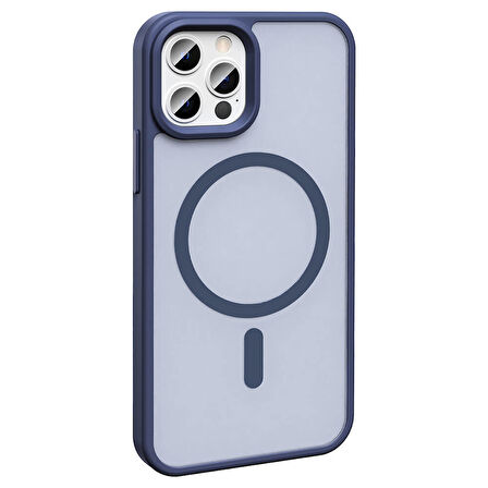 Apple iPhone 12 Pro Kılıf Magsafe Şarj Özellikli Mat Arka Yüzey Zore Sio Kapak-Gri